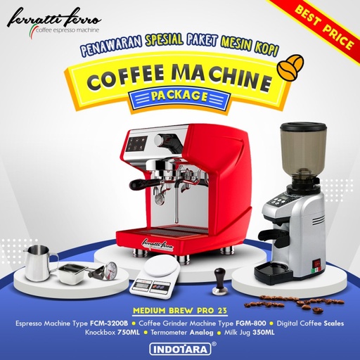 Paket mesin kopi Espresso Medium Brew Pro 22 - 23 - 24