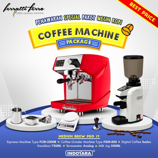 Paket mesin kopi Espresso Medium Brew Pro 19 - 20 - 21