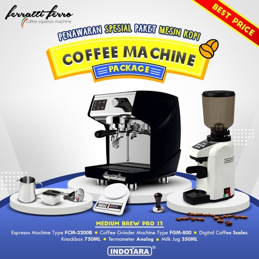 Paket mesin kopi Espresso Medium Brew Pro 13 - 14 - 15