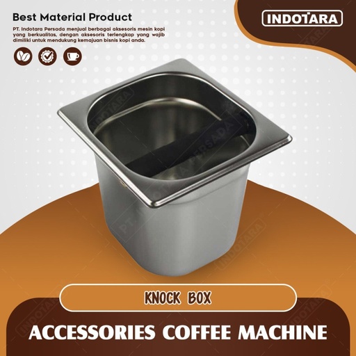 Knock Box Stainless Steel T=15cm - coffee waste bin sisa kopi KB-02