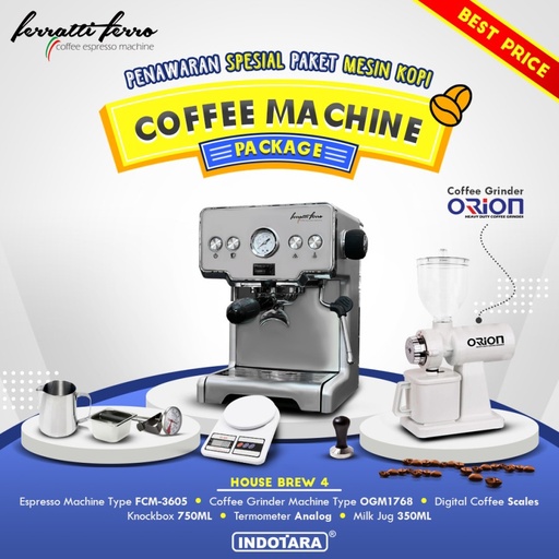 Paket Mesin Kopi Espresso House Brew 4 - 5 - 6