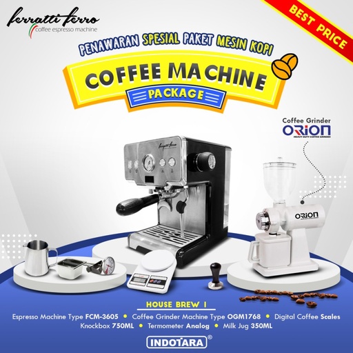 Paket Mesin Kopi Espresso House Brew 1 - 2 - 3