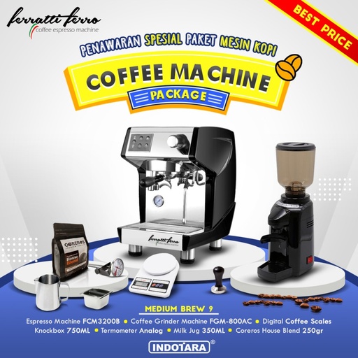 Paket Mesin Kopi Espresso / Mesin Kopi Ferratti Ferro - Medium Brew 9