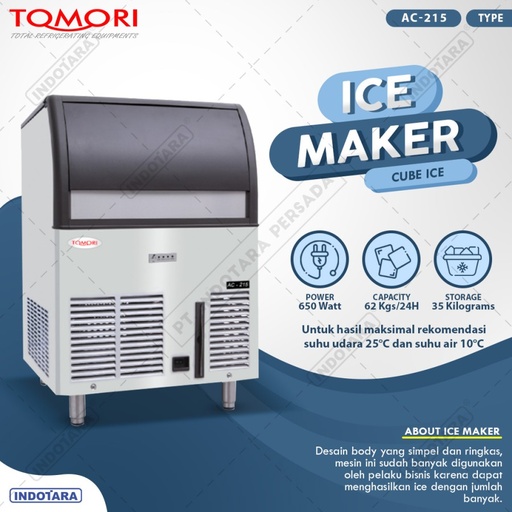 Mesin Pembuat Es Kubus / Ice Maker AC215 TOMORI ICE CUBE