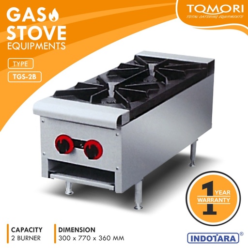 Gas Stove 2 Burner / Kompor Gas 2 Tungku Tomori - TGS2B