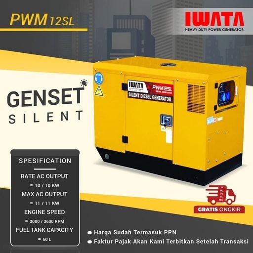 Genset Diesel IWATA 10Kva Silent - PWM12SL