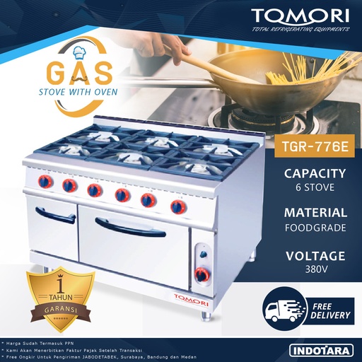 Kompor Gas + Oven / Gas Stove + Oven Tomori TGR776E