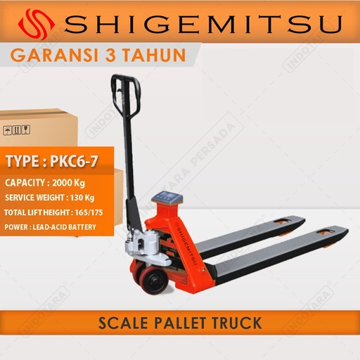 Scale Pallet Truck PKC67 Shigemitsu dengan Timbangan Berat