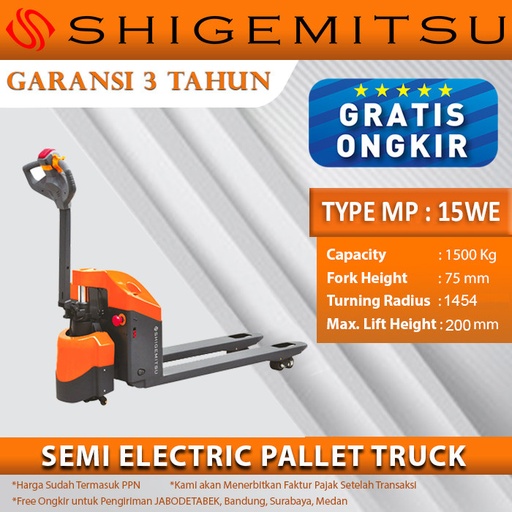 Shigemitsu Semi-Electric Pallet Truck MP15WE