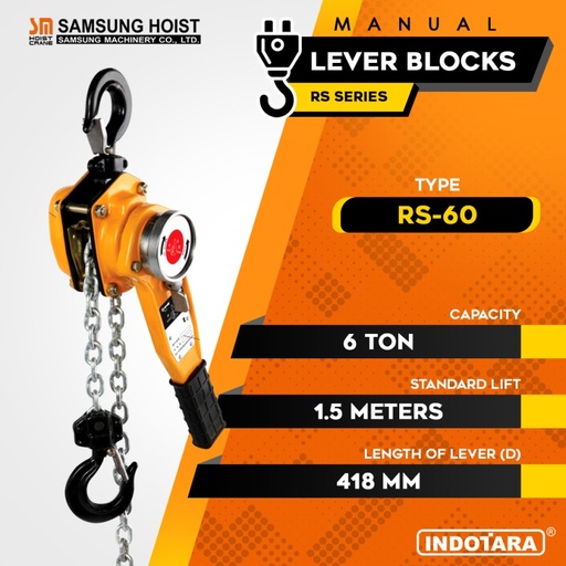 Manual Lever Block Kapasitas 6 Ton Samsung RS60