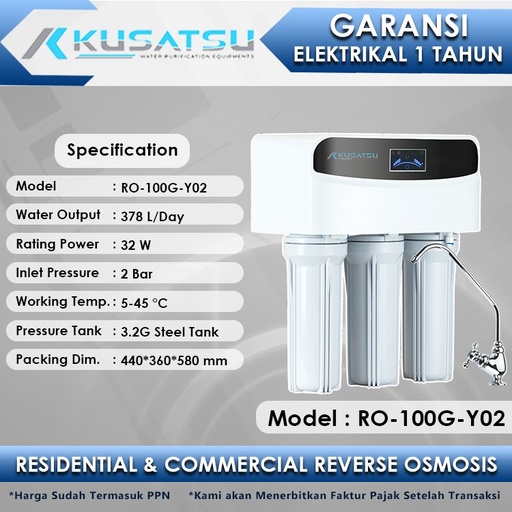 Reverse Osmosis RO-100G-Y02 378L 2Bar Kusatsu