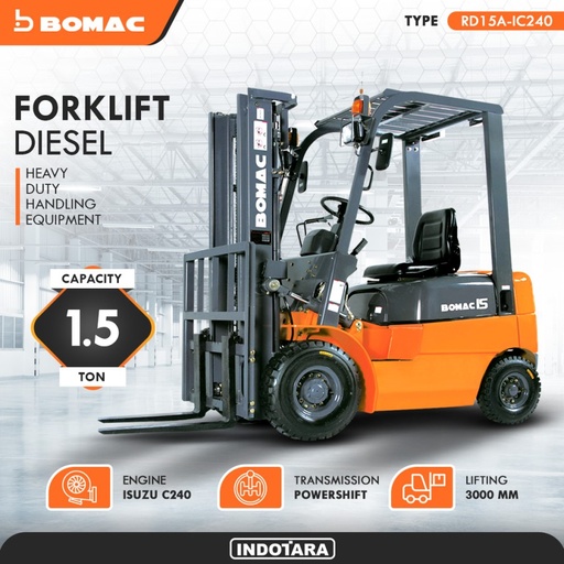 Bomac Forklift Diesel 1.5T RD15A-IC240