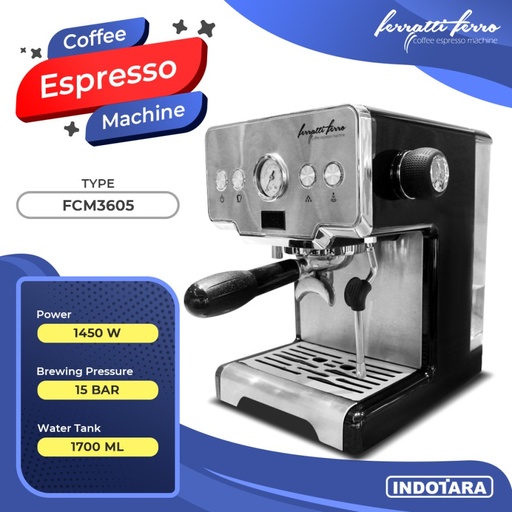 Espresso Maker Mesin Kopi Espresso Machine Ferratti Ferro - FCM3605