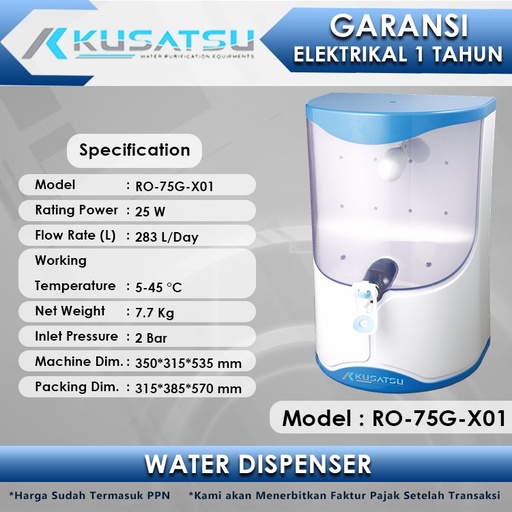 Reverse Osmosis RO-75G-X01 Dispenser 283L Kusatsu