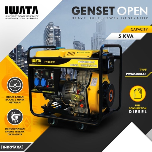 Genset Diesel IWATA 5KVA Open - PWM5000-O