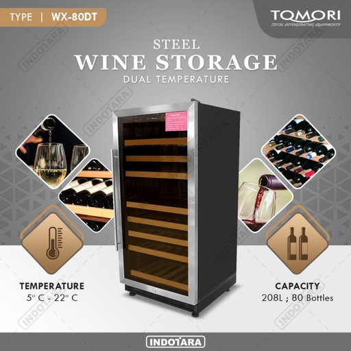 Wine Cooler | Tomori Wine Storage Steel WX-80DT