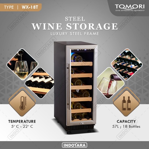 Wine Cooler | Tomori Wine Storage Steel WX-18T