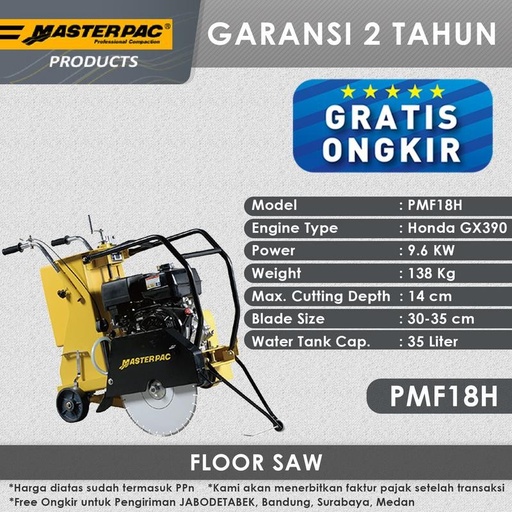 Masterpac Concrete Cutter Floor Saw PMF18H