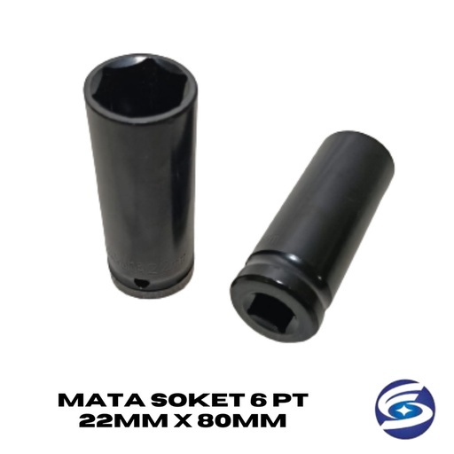 6PT Mata Soket Impact Socket ( 22mm x 80mm ) High Quality