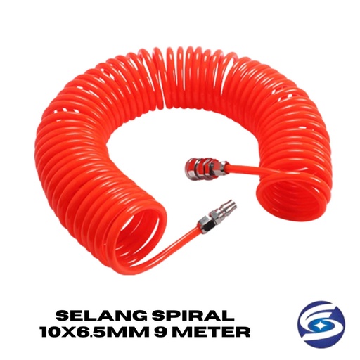 Selang Spiral 9 Meter 10 x 6.5mm Selang Kompresor Angin Spiral