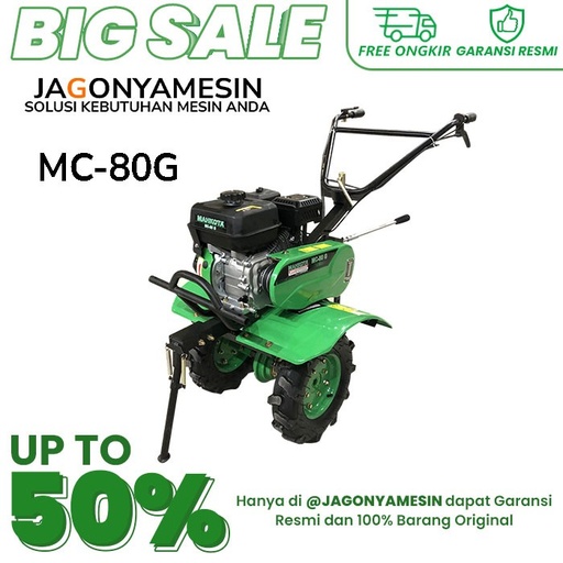 DISKON 50% MAHKOTA CULTIVATOR MESIN TILLER BAJAK TANAH KERING MC-80G