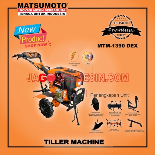 CULTIVATOR | TRAKTOR MINI DENGAN KOPLING BELOK MATSUMOTO MTM 1390 DEX