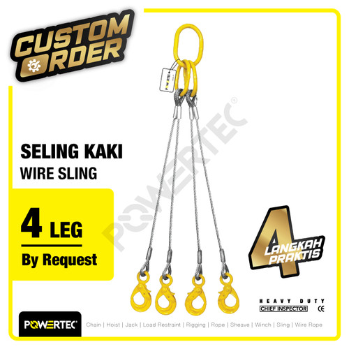 Wire Sling 4 Legs / Seling 4 kaki POWERTEC - Custom Order