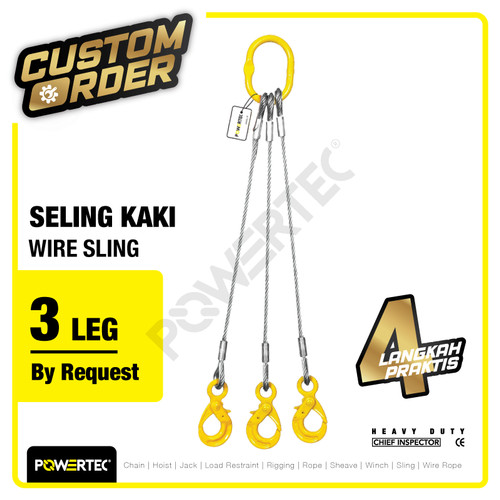 Wire Sling 3 Legs / Seling 3 kaki POWERTEC - Custom Order