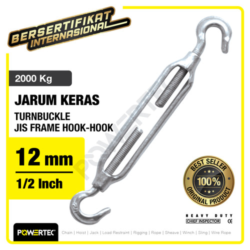 Turnbuckle / Jarum Keras JIS Hook & Hook M12 Span Skrup POWERTEC