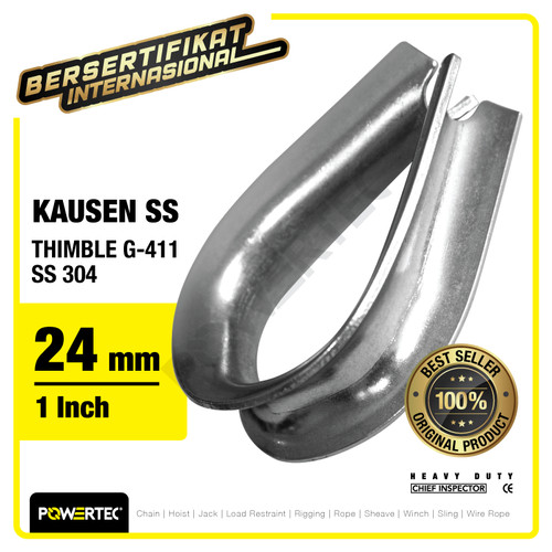 Thimble Wire Rope Kausen Sling SS 304 24mm - 1" POWERTEC