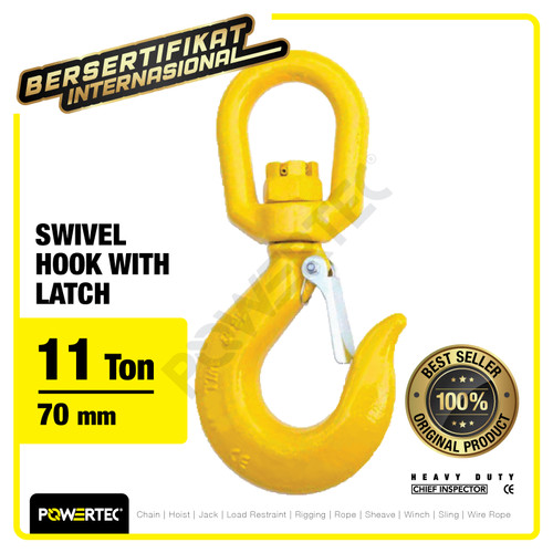 Swivel Hook with Latch 11 Ton POWERTEC