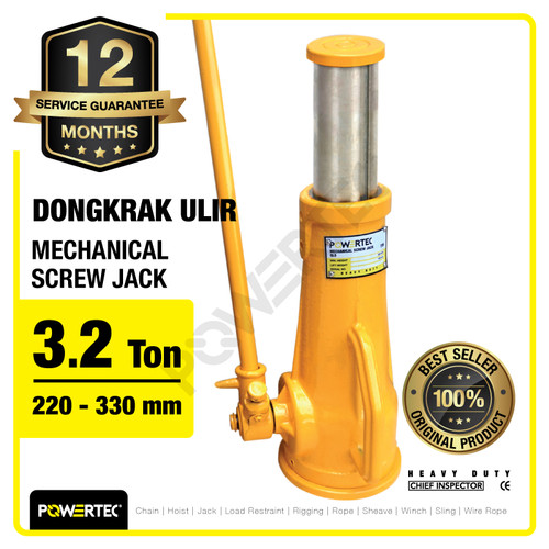 Screw Jack / Dongkrak Ulir Botol 3.2 Ton POWERTEC