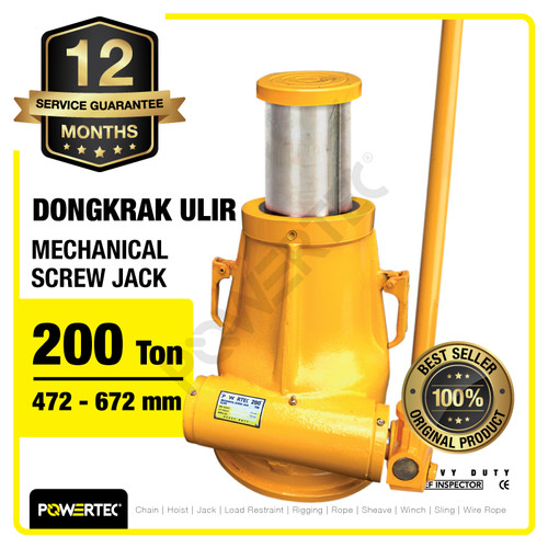 Screw Jack / Dongkrak Ulir Botol 200 Ton POWERTEC