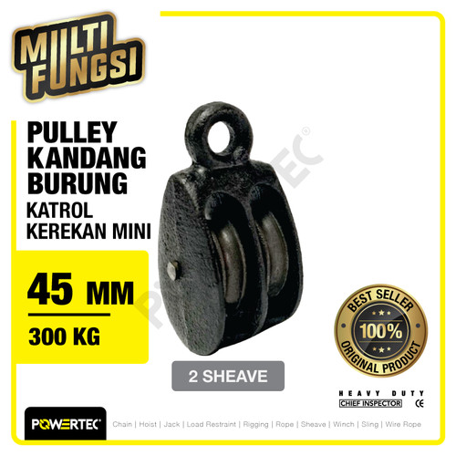 Pulley Katrol Kerekan Sangkar Kandang Burung 2" - 2Sheave POWERTEC