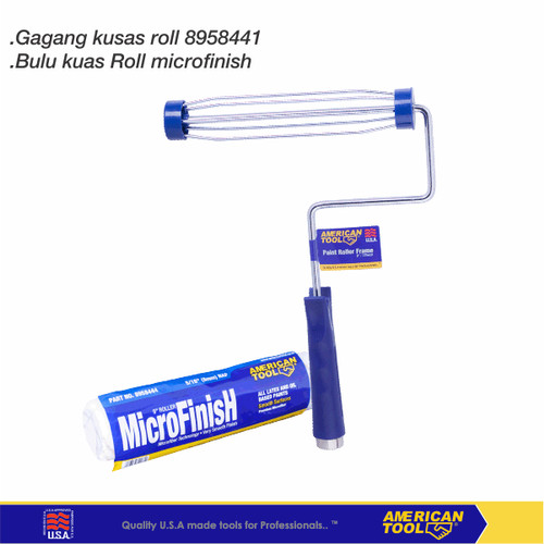 Paket Kuas Roll microfinish+Gagang kuas Normal American Tool live