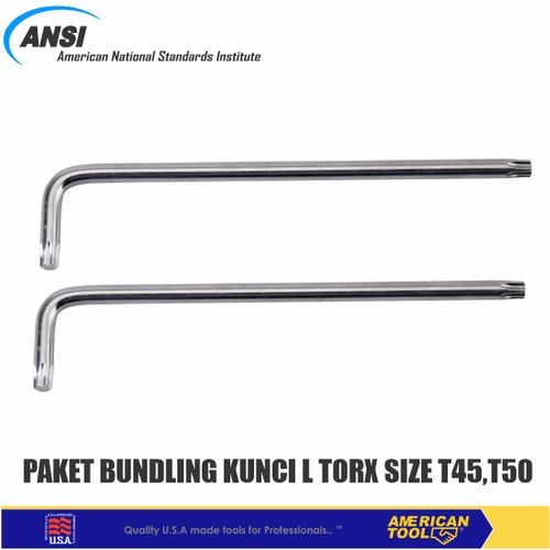 Paket Bundling Kunci L Torx putih size T45,T50mm American Tool