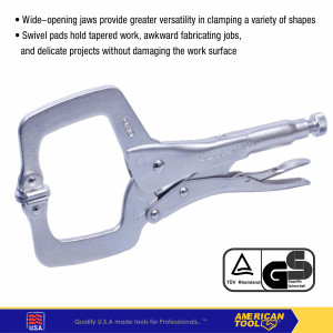 Locking C Clamp With Swivel Pad American Tool 8957830