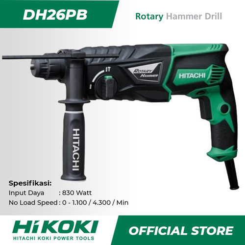 Hitachi Hikoki Rotary Hammer / Bor Beton Listrik 26mm 830Watt DH26PB