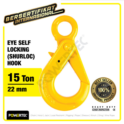 Eye Self-Locking Hook 22mm - 15 Ton POWERTEC