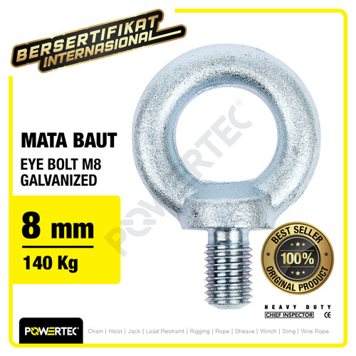 Eye Bolt / Mata Baut Galvanized M8 POWERTEC