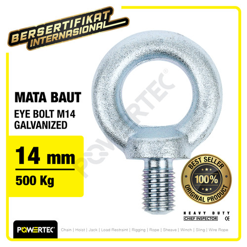 Eye Bolt / Mata Baut Galvanized M14 POWERTEC