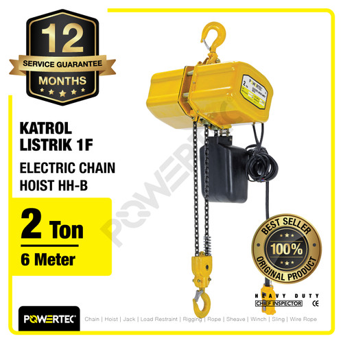 Electric Chain Hoist 2 Ton x 6 Meter HH-B 1F POWERTEC