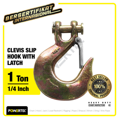 Clevis Slip Hook with Latch 1/4" POWERTEC