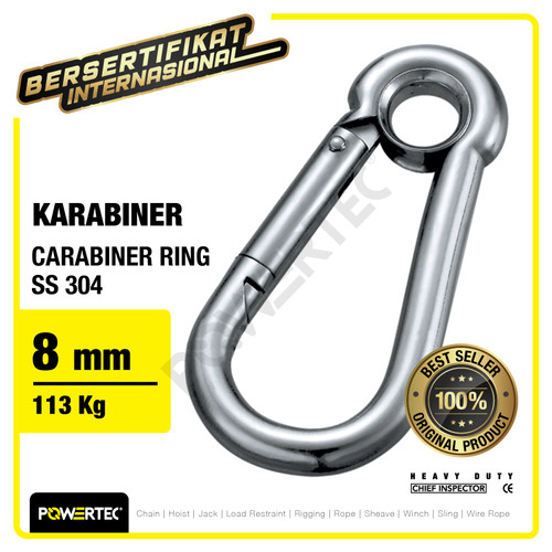 Carabiner / Karabiner Ring SS 304 8 mm POWERTEC