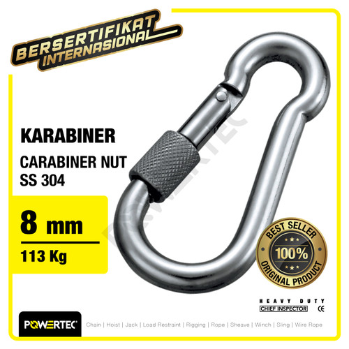 Carabiner / Karabiner Nut SS 304 8 mm POWERTEC