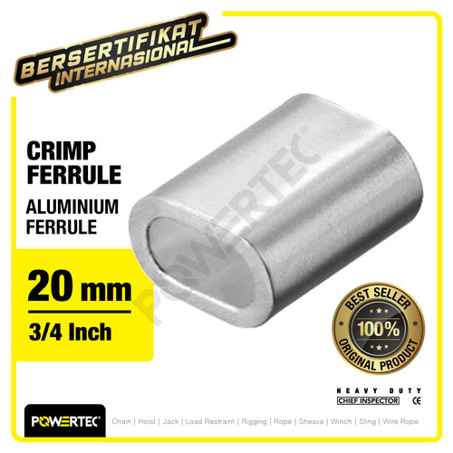 Aluminium Ferrule / Crimp Ferrule 20mm POWERTEC