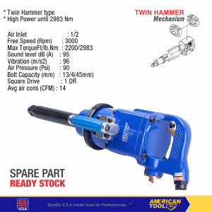 Air Impact Wrench 1'' Extra Heavy Duty American Tool 8958052