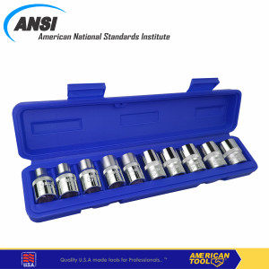 10 pcs socket set ukuran Inch 1/2" DR 8958646