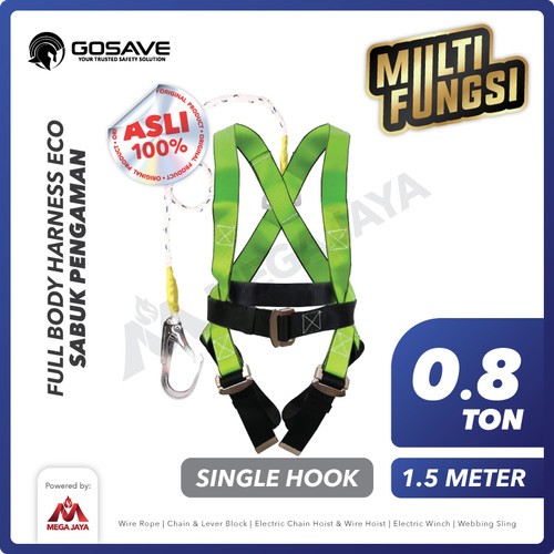 Full Body Harness ECO Sabuk Pengaman Safety Belt Single Hook GOSAVE