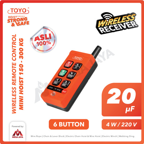 Wireless Remote Control Mini Hoist 220V 6 Button 4 Direction 20μF TOYO